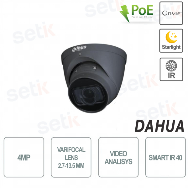 Dome Camera 4MP Starlight 2.7-13.5mm Onvif PoE Video Analysis IVS