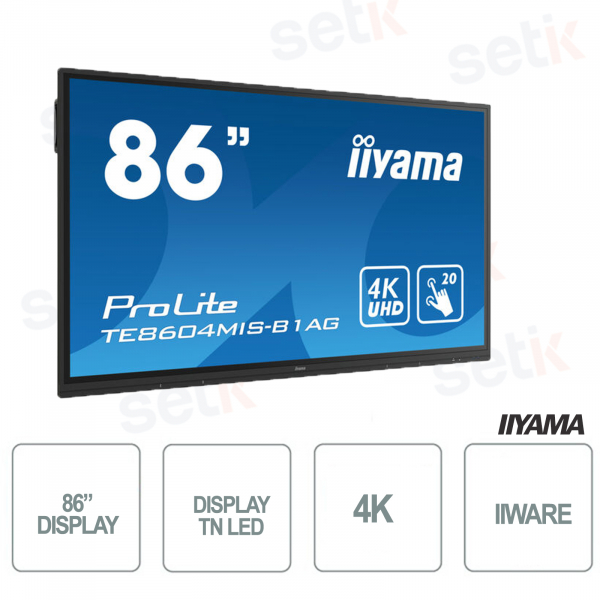 IPS Prolite 86 Inch 4K Ultra-Hd Touch Speakers Monitor - IIYAMA