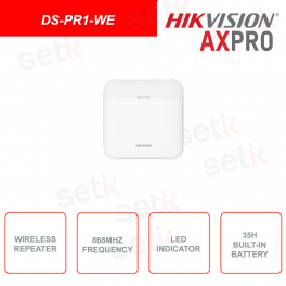 DS-PR1-WE - Funk-Repeater - 868Mhz - Bidirektionale Kommunikation - LED-Anzeige - AXPro