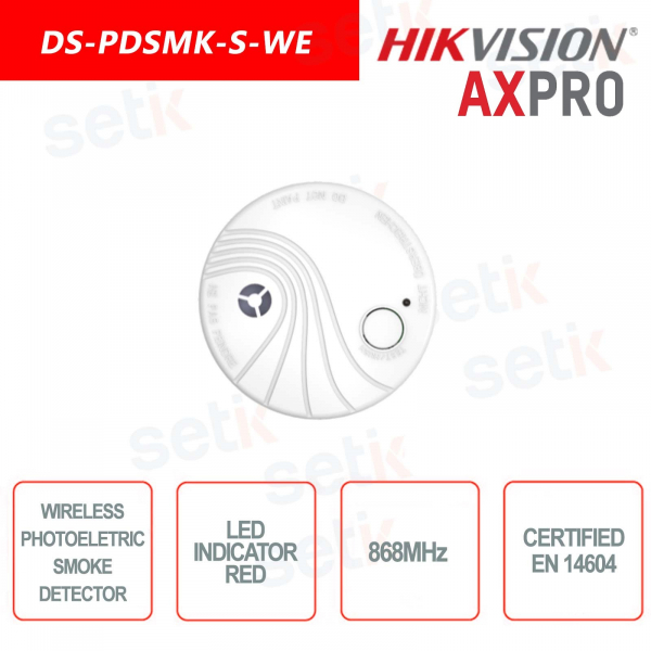 Détecteur de fumée photoélectrique sans fil Hikvision AXPro