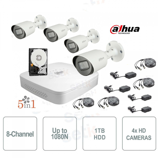 Dahua Videoüberwachungs-KIT HDCVI XVR 8 Kanäle 4 Kameras 4IN1