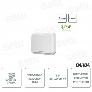 Dahua radar alarm for dome PTZ cameras 24/7 - up to 300m
