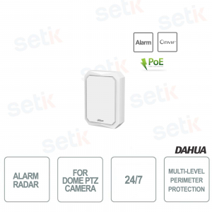 alarme radar pour caméra dôme ptz 24/7 dahua - jusqu'à 150m