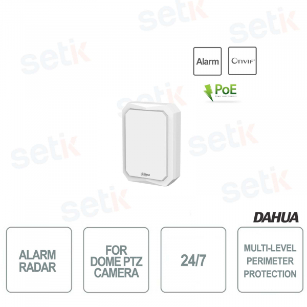 alarme radar pour caméra dôme ptz 24/7 dahua - jusqu'à 150m