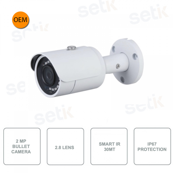 DAHUA IPC-B2FG2 Outdoor Bullet IP Camera - 2MP - Smart IR 30mt - 2.8mm Lens