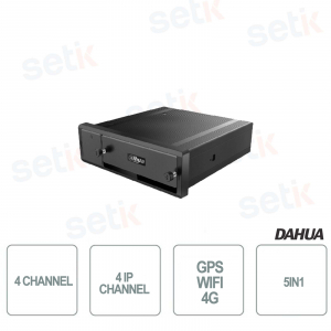 Xvr mobile 5en1 4 canaux hdcvi/ahd/tvi/cvbs + 4 IP - GPS - WIFI - 4G Dahua