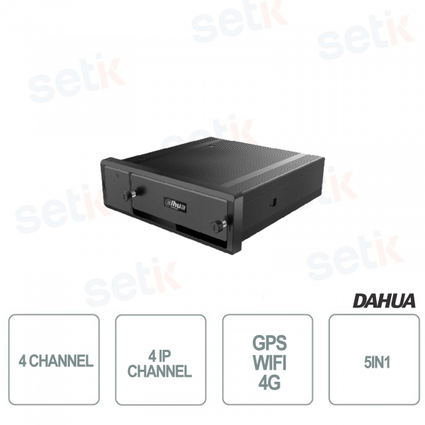 Xvr mobile 5in1 4 canali hdcvi/ahd/tvi/cvbs + 4 IP - GPS - WIFI - 4G Dahua