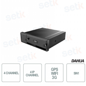 Xvr mobile 5en1 4 canaux hdcvi/ahd/tvi/cvbs + 4 IP - GPS - WIFI - 3G Dahua