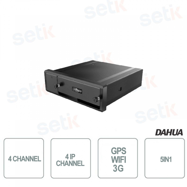 Xvr mobile 5en1 4 canaux hdcvi/ahd/tvi/cvbs + 4 IP - GPS - WIFI - 3G Dahua