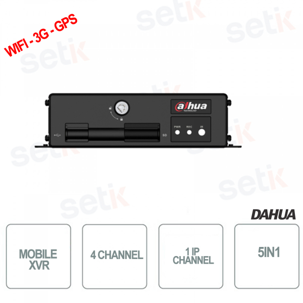 Xvr mobile 5en1 4 canaux hdcvi/ahd/tvi/cvbs + 1 ip - 3G - WIFI - GPS Dahua