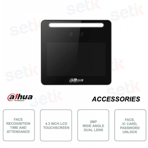 ASA3213G-MW - Face Recognition Access Terminal - 4.3 inch Display - 2MP Wide Angle Dual Lens