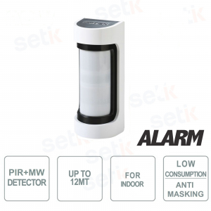 Passive PIR + MW Detector Wired for outdoor use - Low Absorption - Anti-masking