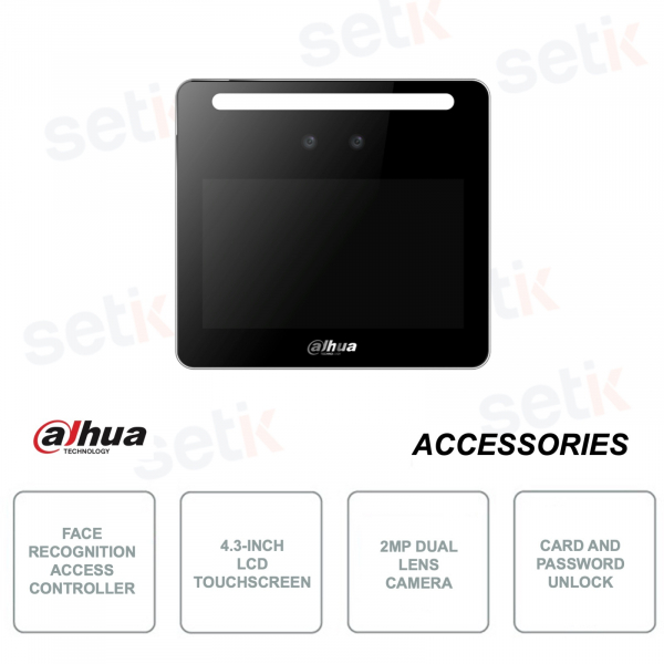 Dahua - ASI3213G-MW - Access control terminal - Face recognition - IC Card reader - Password - 4.3 inch display