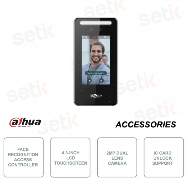 ASI6213J-MW - Zugangsterminal - Gesichtserkennung - IC-Karten - Passwort - Integriertes LCD-Display - 2MP-Kamera