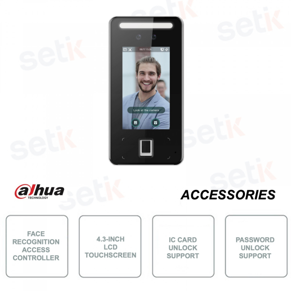 ASI6214J-MFW - Terminale d'accesso - Volto - IC Card - Password - Impronte - Display LCD - Camera 2MP