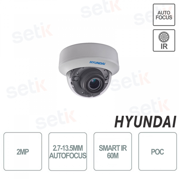 Telecamera Videosorveglianza Hyundai Dome PoC 2MP 2.7-13.5 mm con Autofocus IR60M