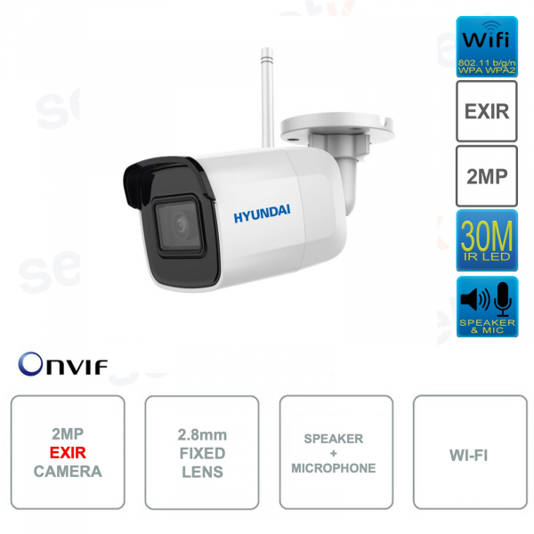 2MP outdoor camera with EXIR IR lighting 30m - 2.8mm - WIFI - Microphone and speaker