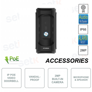 Videoportero IP PoE antivandálico - Con cámara 2MP - IR 3m - Micrófono - Alarma - Altavoz