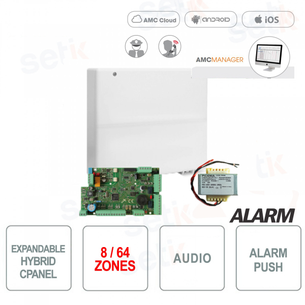 Hybrid Alarm Control Panel Expandable from 8 to 64 inputs - AMC