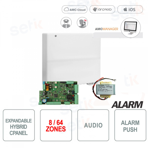 Panneau d'alarme hybride extensible de 8 à 64 entrées - AMC