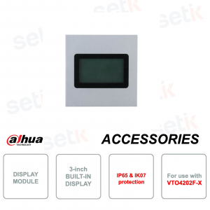Module d'affichage - Pour système d'interphone vidéo VTO4202F-X - Écran 3 pouces