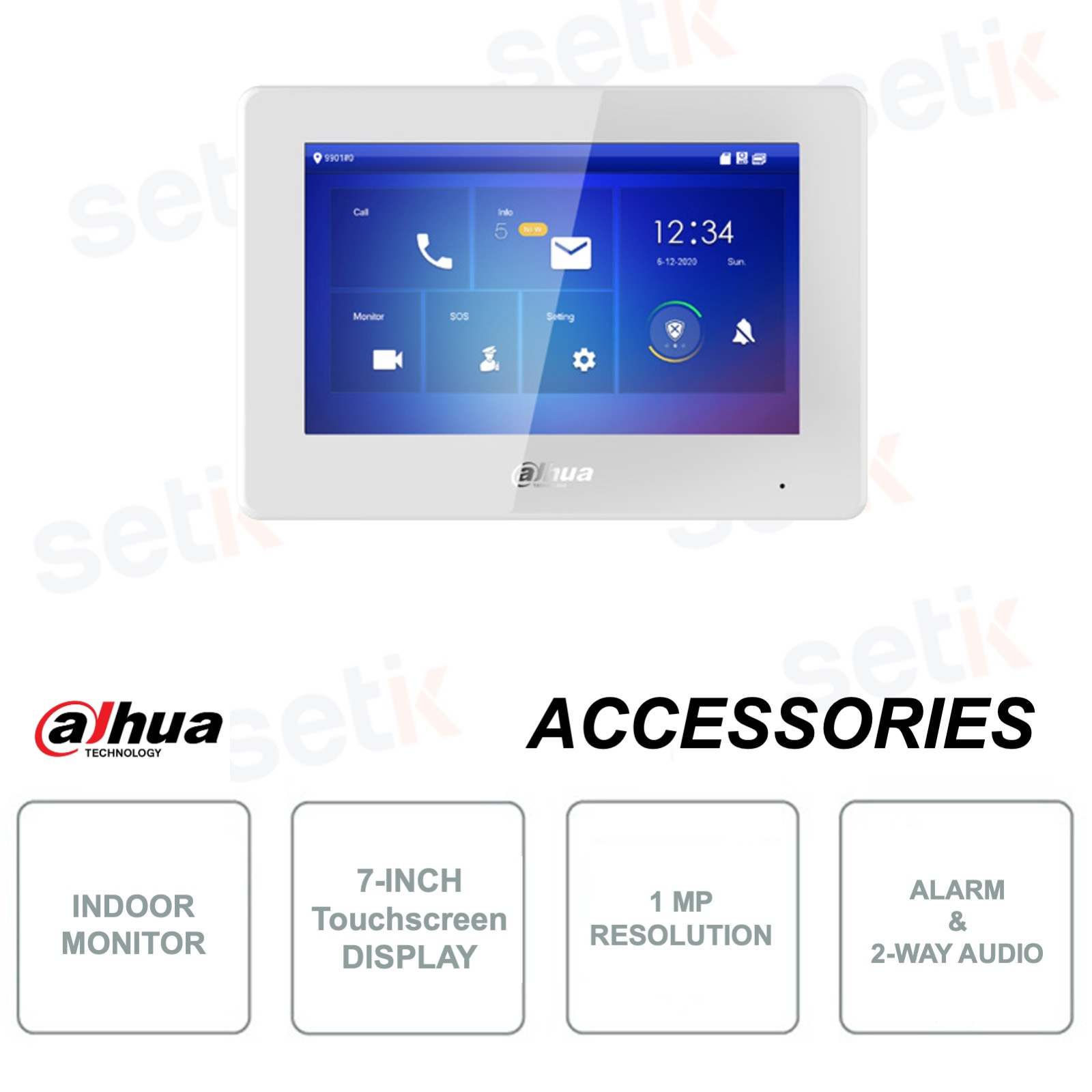 VTH5422HB-W - Monitor IP 7 Pollici capacitivo TFT Touchscreen da interno -  2 fili 