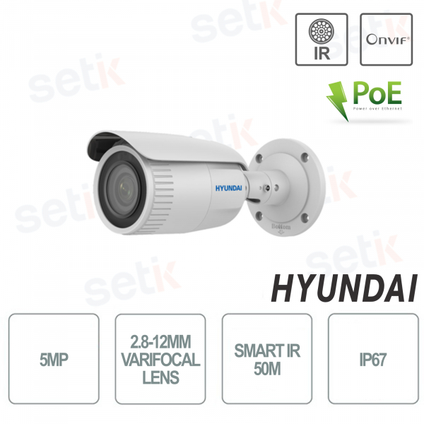Caméra extérieure IP nouvelle génération Bullet Onvif PoE 5MP 2.8-12mm IR50 IP67