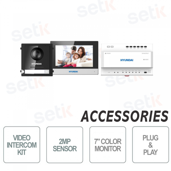 Kit videocitofono Monitor 7 pollici touchscreen e videocamera 2MP 1080P IP65 WiFi