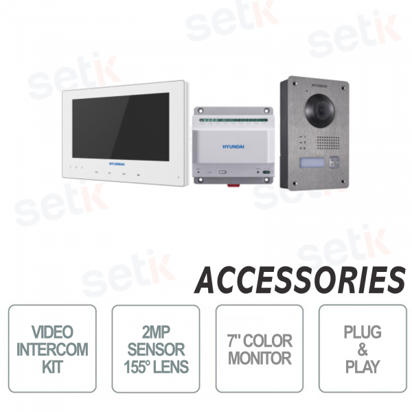 Video intercom kit 7 inch touchscreen monitor and 2MP 1080P camera