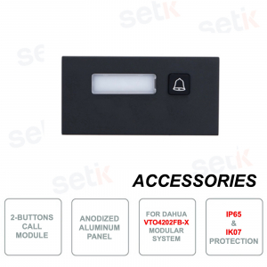 Module externe avec 1 bouton d'appel - Pour système modulaire Dahua VTO4202FB-X