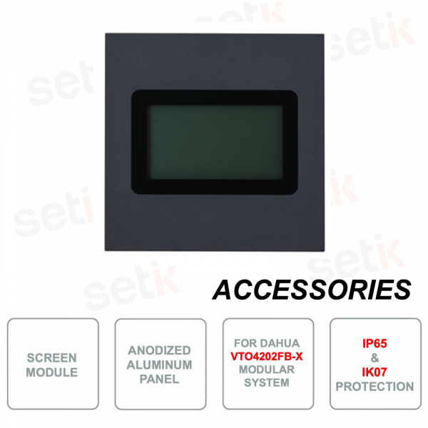 Module d'affichage - Pour système d'interphone vidéo Dahua VTO4202FB-X