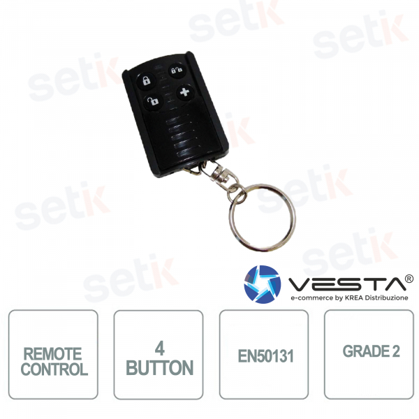 Vesta Alarm Télécommande radio bidirectionnelle 4 boutons