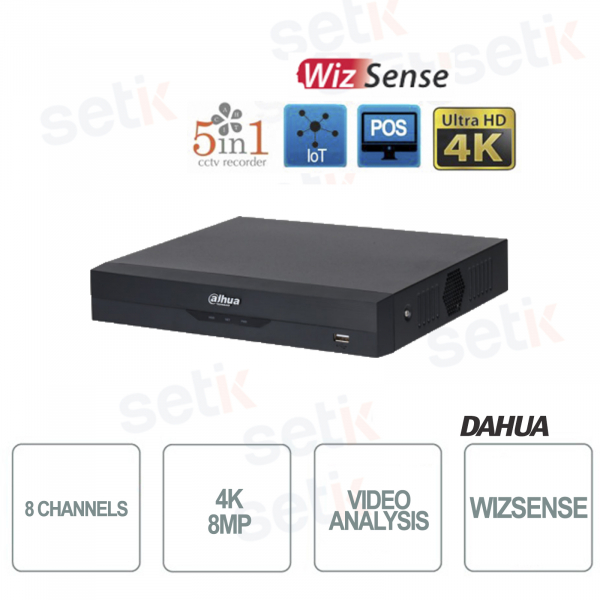 XVR 5in1 H265 8 Channel Ultra HD 4K 8MP WizSense Video Analysis - Dahua