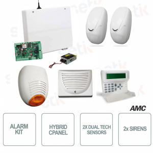 AMC Kit Allarme Casa Professionale con sensori KIT 501 C24GSM-PLUS
