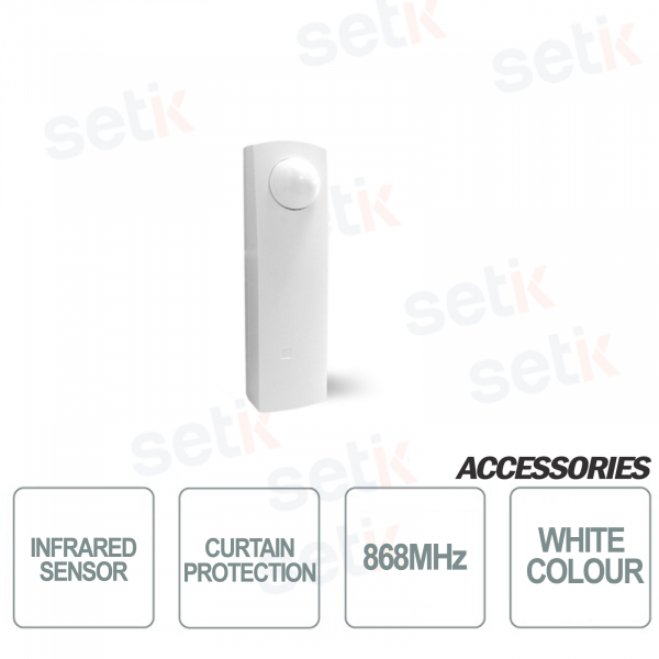 Infrared radio sensor - 868MHz curtain protection - range from 1 to 5 meters -