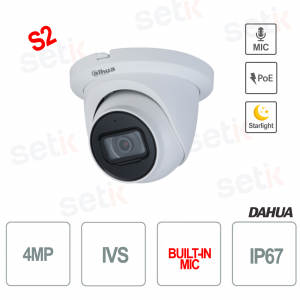 Telecamera Onvif PoE IP 4MP Starlight 2.8mm WDR Microfono S2 - Dahua