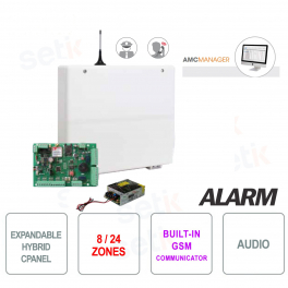 Centrale d'alarme 8 zones extensible à 24 - GSM - AMC