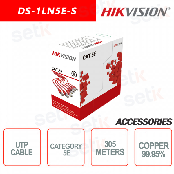 Cable UTP - Categoría 53 - 305 Metros - COBRE 99,95% - HIKVISION