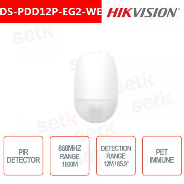 Hikvision Banda-K Sensore di movimento Pir Wireless 868Mhz 12M 85.9° Pet Immunity