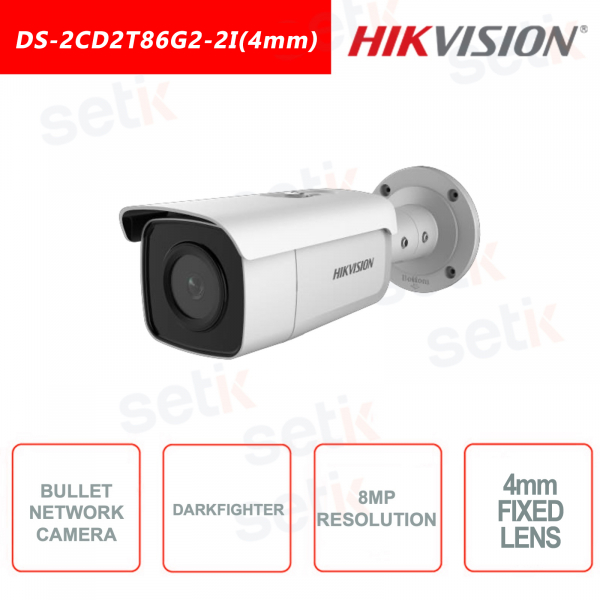 HIKVISION - Caméra Bullet Réseau - DarkFighter - Optique 4mm - IP67 - H.265+