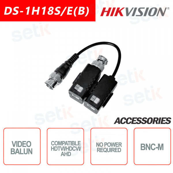 Hikvision - Video Balun Compatibile con HD-TVI / CVI / AHD / CVBS