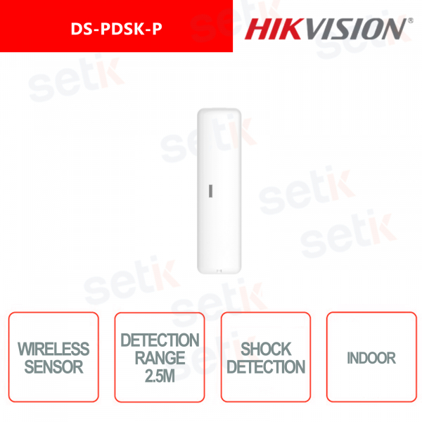 Detector de choque con cable Hikvision para interiores con sensibilidad ajustable