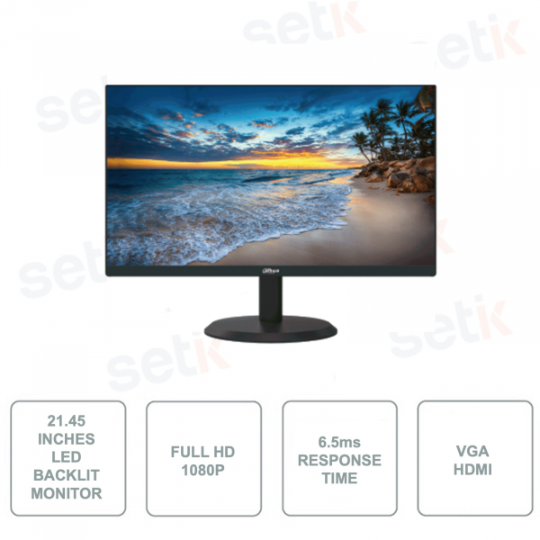 Monitor 21.45 Inch - LED - Full HD 1080 - 60Hz - 6.5ms - VGA - HDMI - Speaker