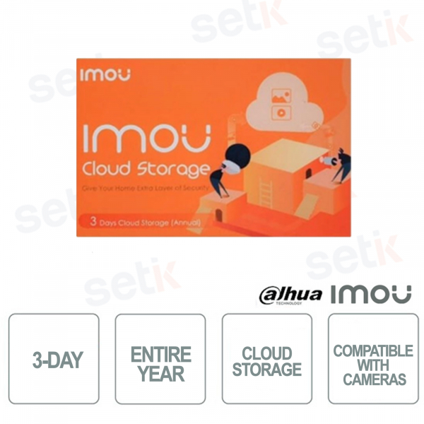 3-day CLOUD playback subscription for a full year - Imou Dahua