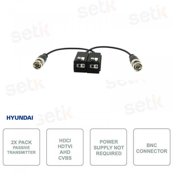 Paar passive Sender - Bis zu 4K - HDTVI HDCVI AHD CVBS - Unterstützt Kamera und PoC DVR