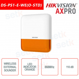 Sirène d'alarme extérieure sans fil 868 MHz Hikvision AXPro
