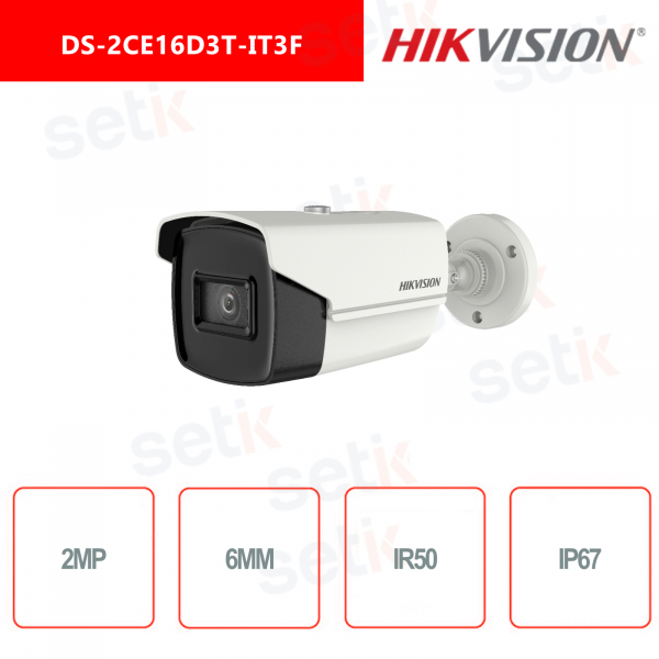 Hikvision Cámara Bullet Fija con Luz Ultra Baja 4in1 2MP 6mm IR 50M IP67