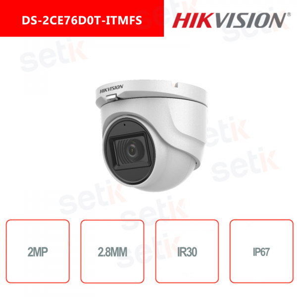 Hikvision 4in1 2MP 2.8mm Audio Fixed Turret IP67 IR30