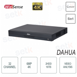 XVR Dahua Wizsense 32 Canaux 5M-N 2HDD Wizsense Onvif Analyse Audio Vidéo