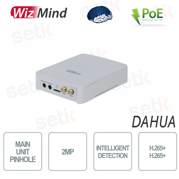 Dahua - Cámara de red Wizmind con agujero de alfiler oculto de 2 MP - Caja principal Funciones inteligentes Alarma de audio